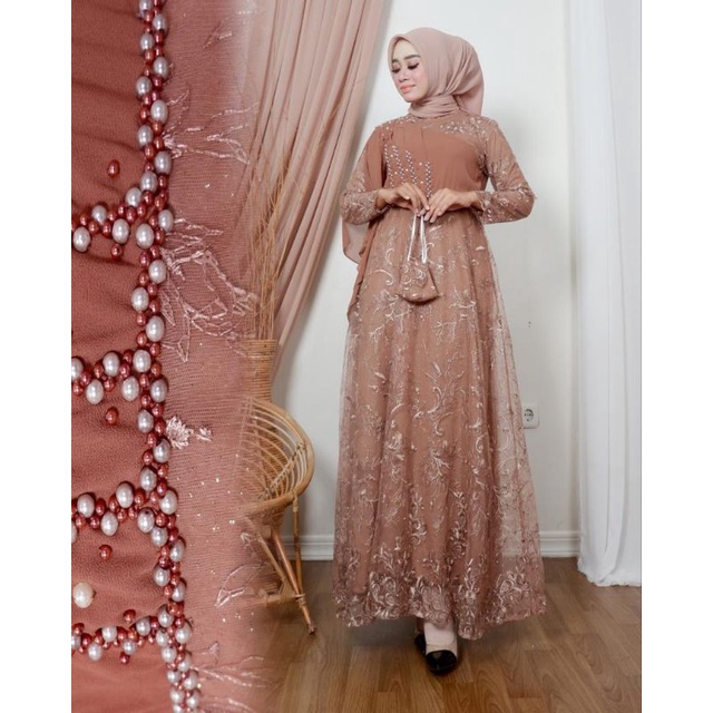 gamis tulle mix ceruti gamis modern kebaya modern