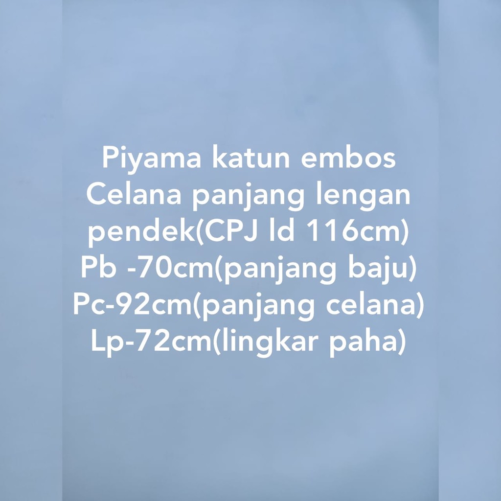 Baju Tidur JUMBO Piyama katun embos Ld 116cm / Pakaian Wanita