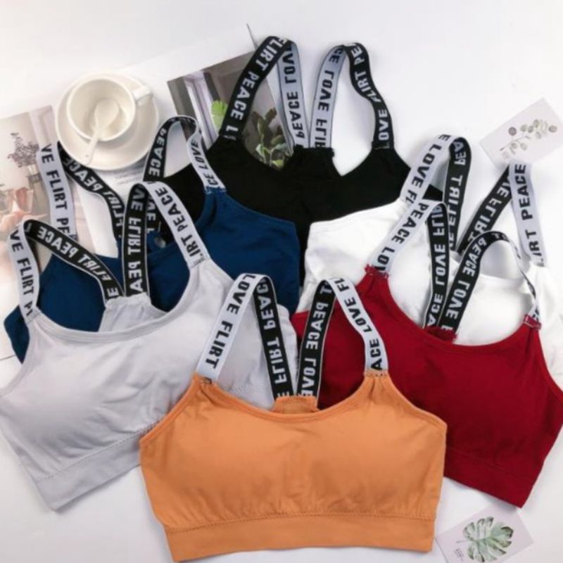 Bra Sport Brallete Import Flirt Peace Love BRF 002