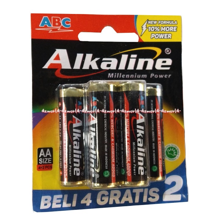 ABC Alkaline MillenniumPower AA Baterai AA Beli 4 Gratis 2 Batrai Jam Dinding A2 Battery Batre Batu Battrai ABC Alkalin