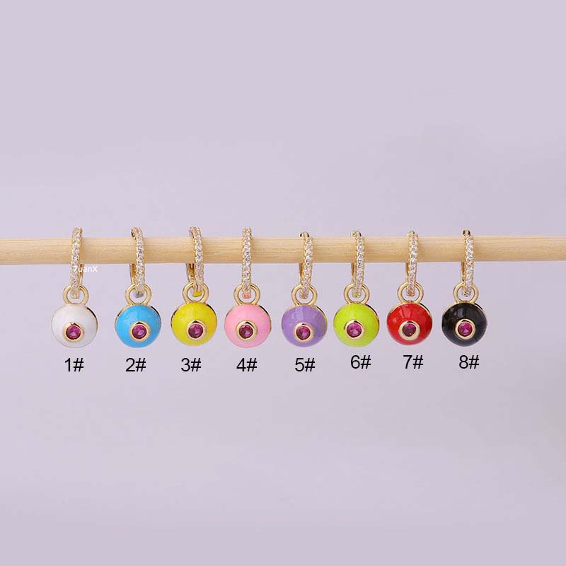 1 Piece Eye Shape Dangle Hoop Cartilage Tragus Earrings Helix Upper Lobe Piercing 9 mm