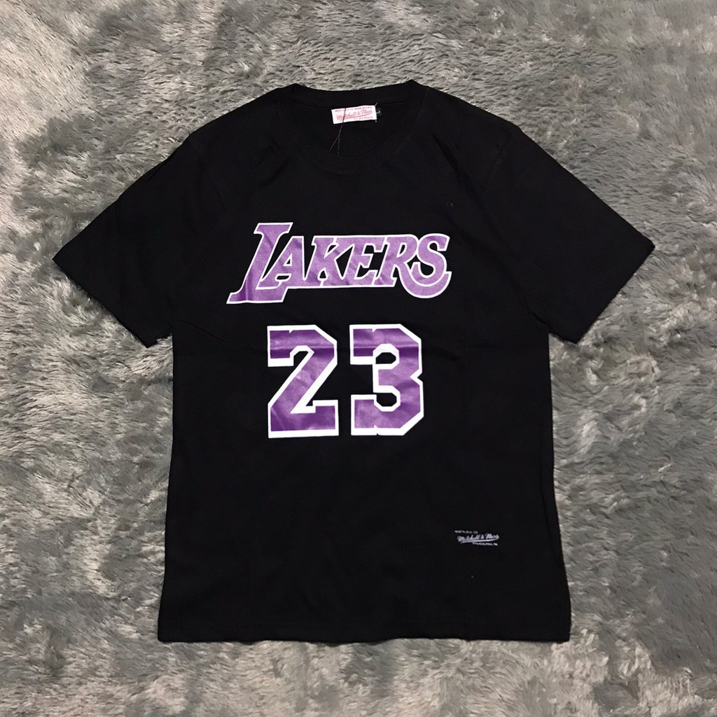 KAOS TSHIRT MITCHELL AND NESS LAKERS 23 JAMES HIGH MIRROR PREMIUM QUALITY TERLARIS