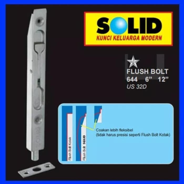 SOLID - SELOT PINTU TANAM/GRENDEL TANAM SOLID 644 STAINLESS SUS 304
