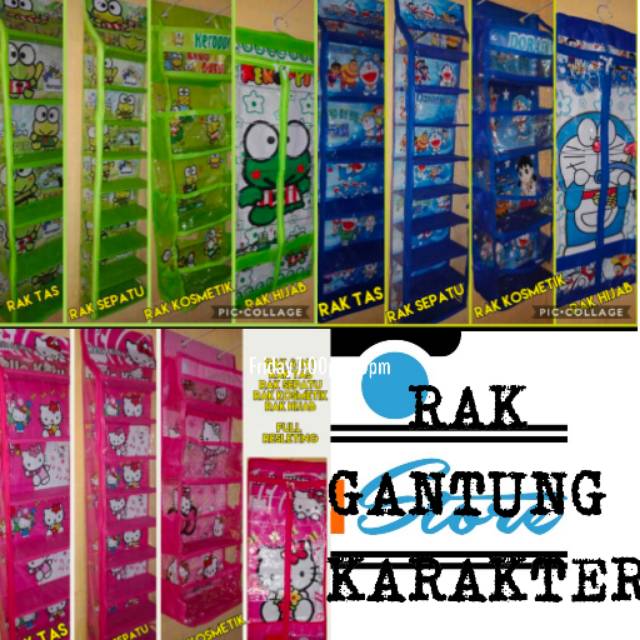 Rak Gantung Karakter 3 In 1 & 4 In 1(rak Tas, Rak Sepatu, Rak Hijab)