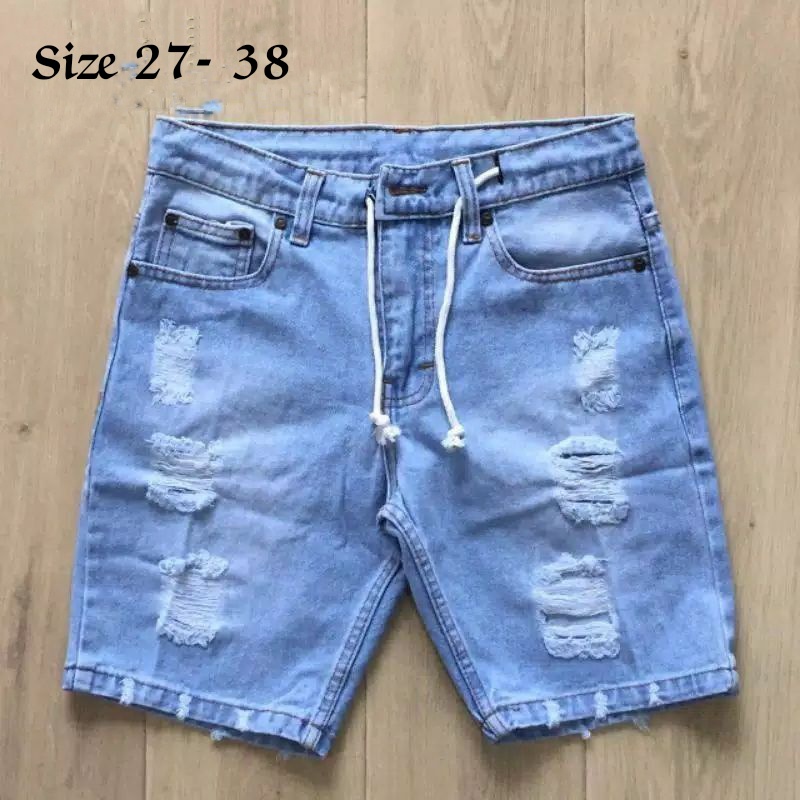 Celana Pendek Sobek Pria Jeans Short Pants Premium Original Bahan Tebal