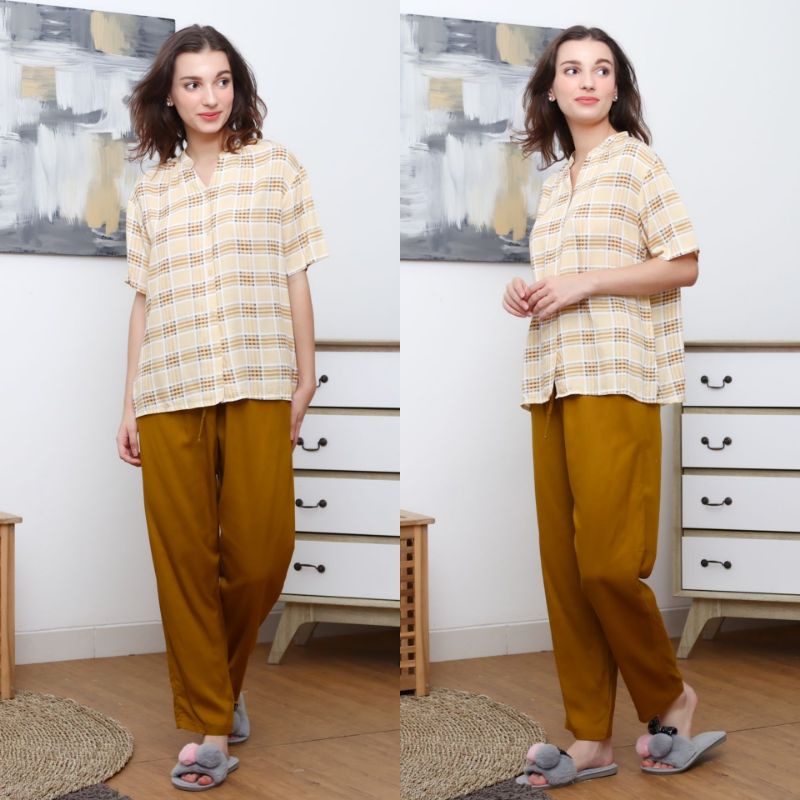 SET PIYAMA/HOMEY SET/CP MIX SHANGHAI TWILL/RAYON/AMRO/AMROSLEEPWEAR