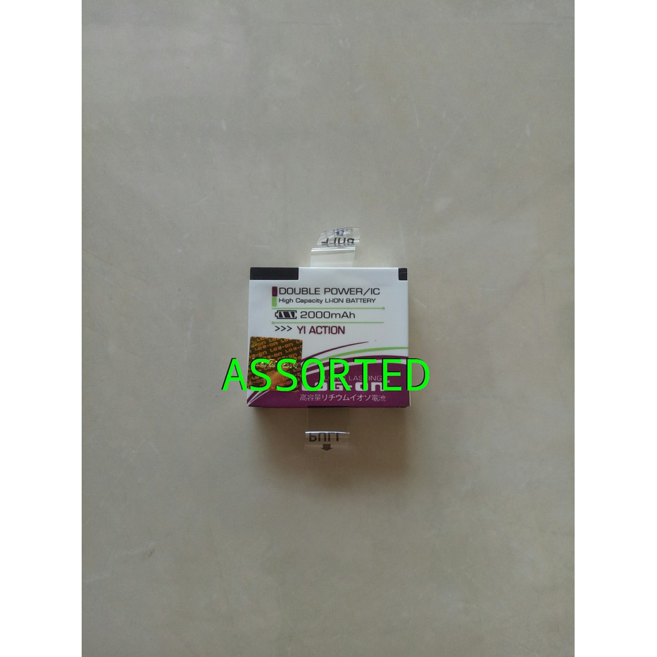 BATERAI/BATTERY LOG ON DOUBLE POWER XIAOMI YI ACTION KAMERA