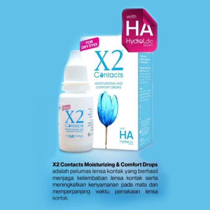 X2 CONTACTS MOISTURISING AND COMFORT DROPS Tetes air soflen mata kering sensitif x2 air softlens