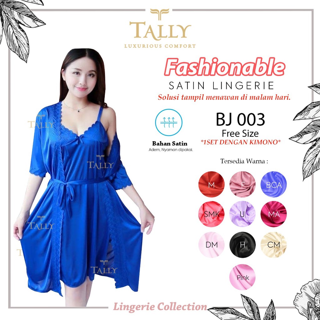 Baju Tidur Kimono Satin Lingerie Tally BJ 003