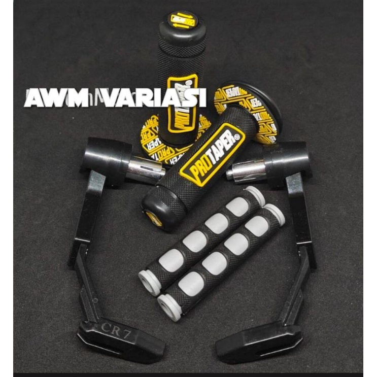 PAKET ACC STANG proguard robot + handgrip Protaper + karet handle 3in1 uivesal bisa buat semua motor