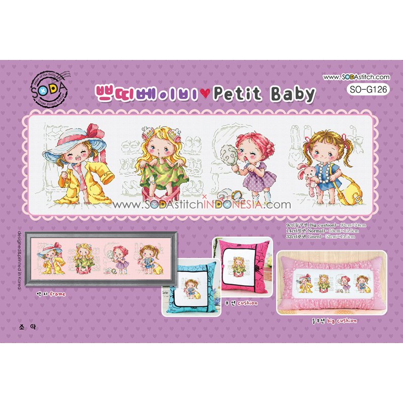 Paket DIY Craft Sulam Kristik Strimin Cross Stitch Sodastitch SO-G126 - Petit Baby Girl