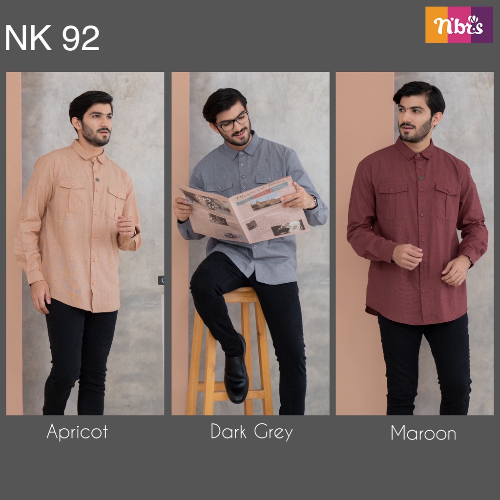 Nibras Koko NK 92 Bahan Cordova Aasan Kemeja Laki-laki Formal Lengan Panjang By NBRS