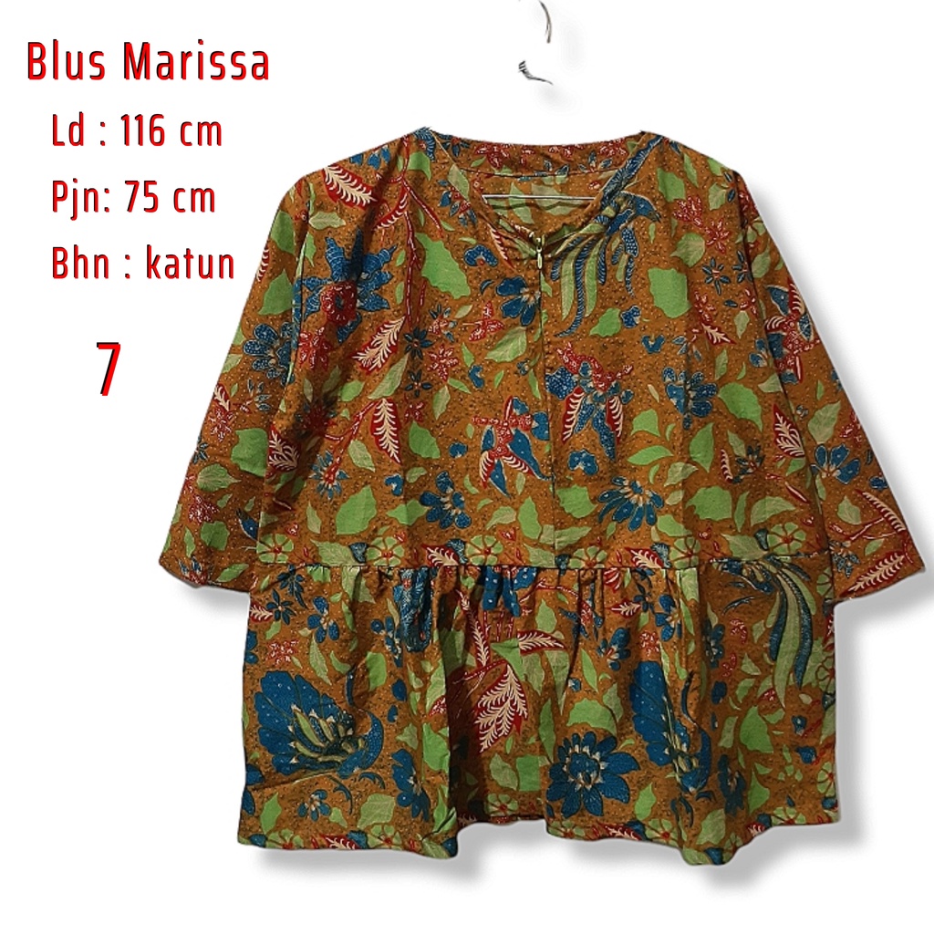 Blus marissa batik solo atasan kerja trendy blus wanita modern