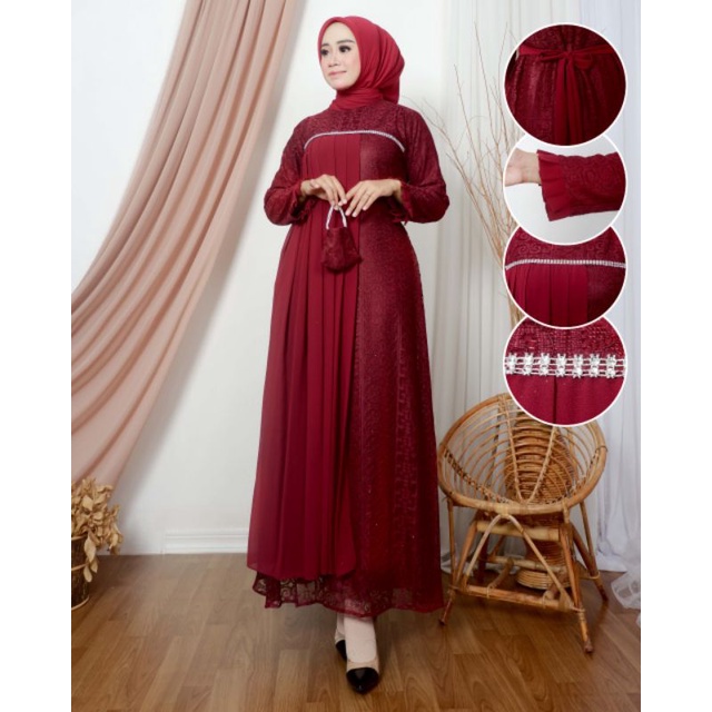 Gamis Malika Doty Renda Original Butik