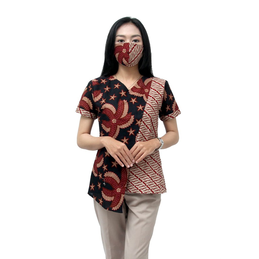 Blouse Batik Modern  | Atasan Batik Wanita | FREE MASKAR | Size S-M-L-XL-XXL-3L-4L-5L