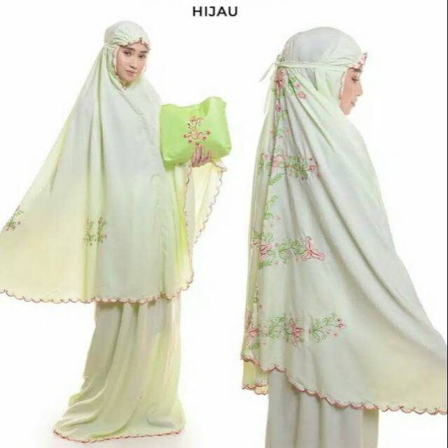 Mukena Bordir Bunga Cantik Mukena Dewasa Mukena Hadiah Kado Mukena Bordir Hitam Putih Abu