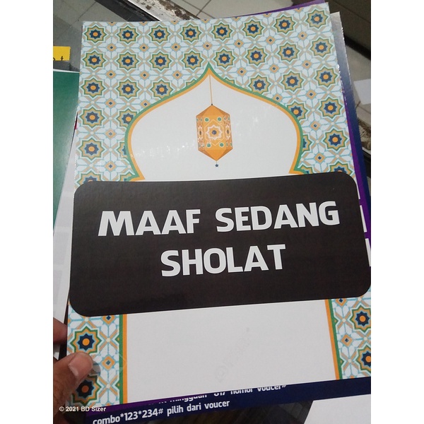 

Cetak poster A3 Informasi maaf sedang sholat