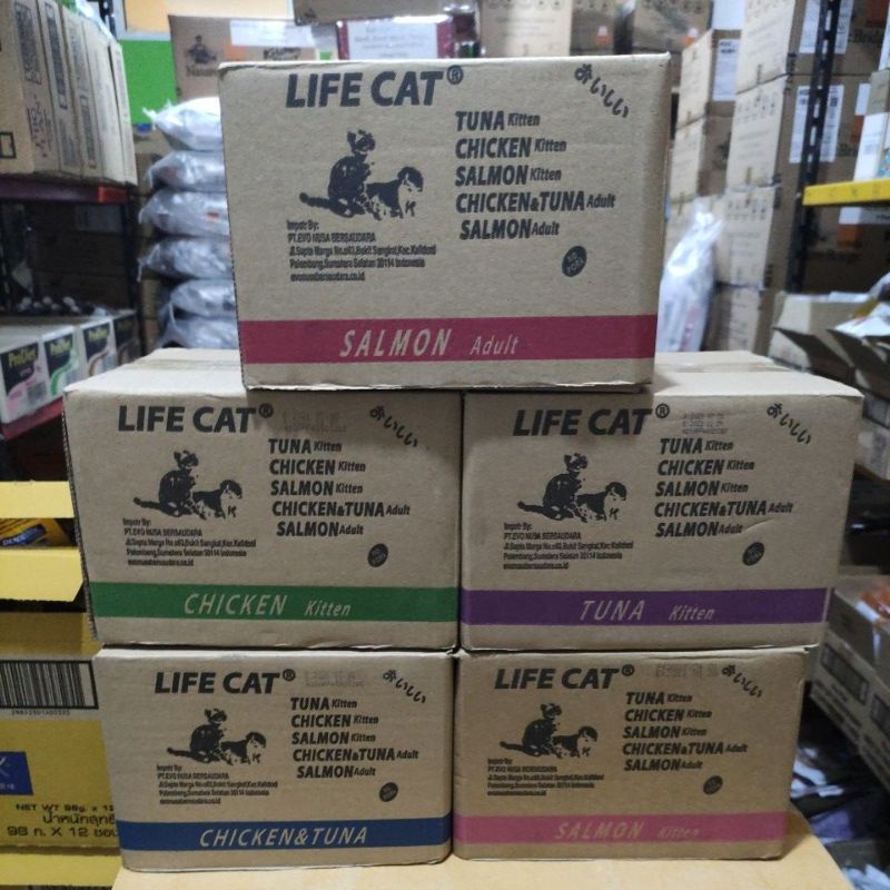 life cat lifecat pouch sachet salmon chicken tuna 1dus 1dus