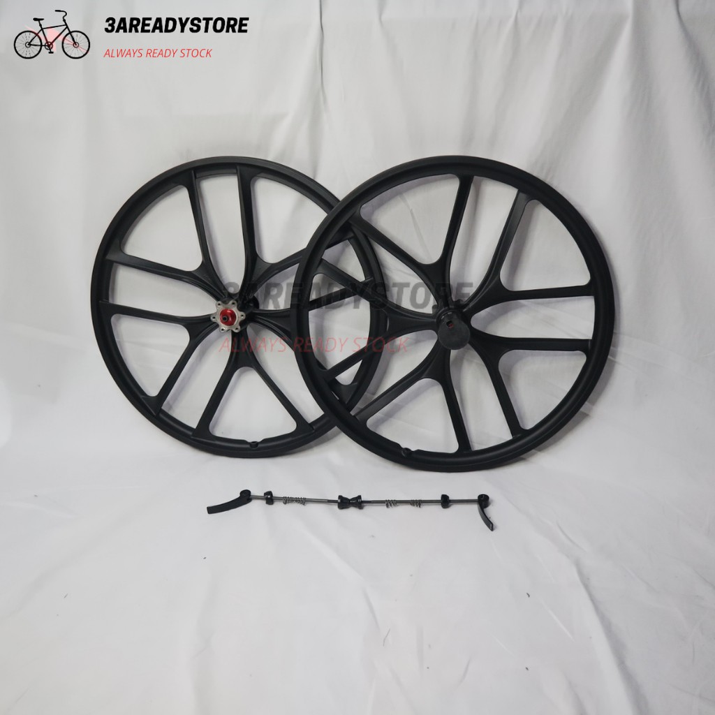 wheelset / velg racing sepeda ALLOY 22" inch Full Black colour