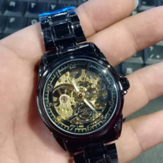 JAM TANGAN OMEGA A821 RANTAI HITAM AUTOMATIC