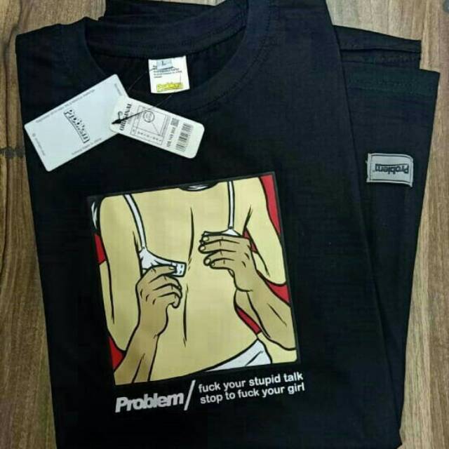 Promo pakaian kaos distro PROBLEM  atasan baju lengan 