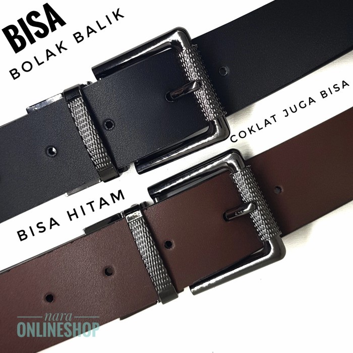 Belt  DUA WARNA BISA DI BOLAK BALIK BISA HITAM COKLAT CK1 Q1O6 Kekinian Casual Terbaru Jumbo Basic M