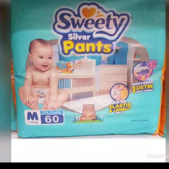 Pampers Sweety Silver Pants M 60