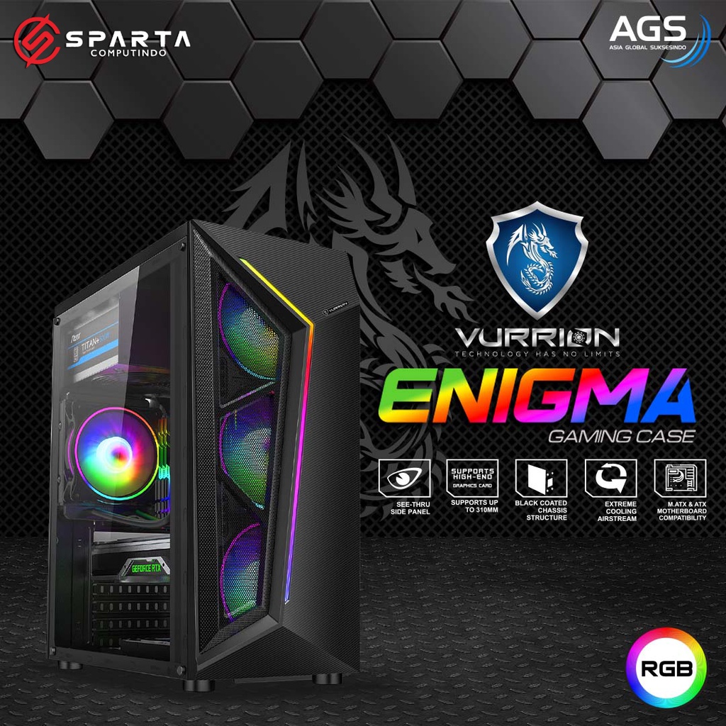 CASING VURRION ENIGMA GAMING CASE NEW GARANSI RESMI