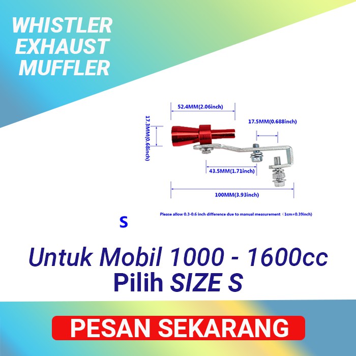 Penyiul Turbo Palsu Fake Turbo Whistler Exhaust Muffler Knalpot Mobil - All Variant