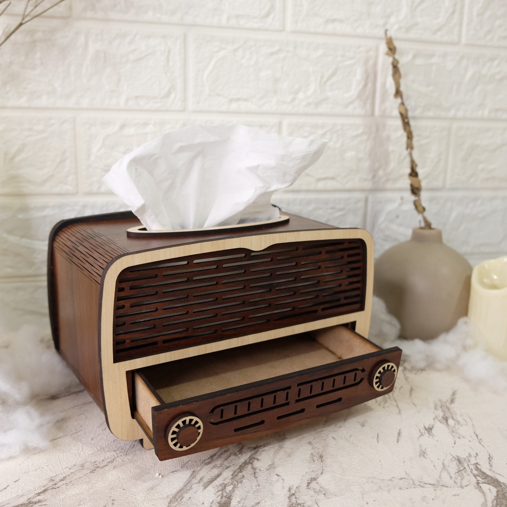 Box Tissue Radio Vintage by Lasercreative