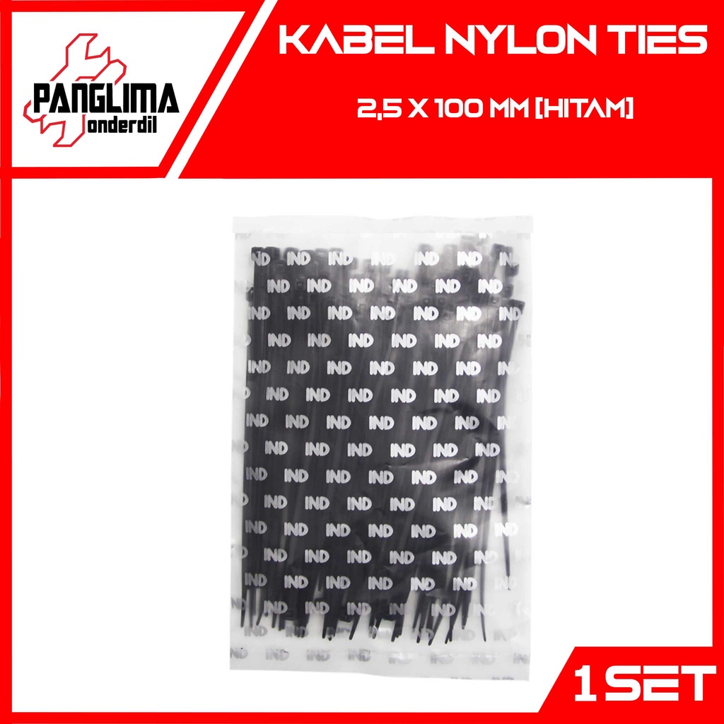 Kabel Ties 2.5x100-2.5 x 100 mm Hitam Cable-Pengkitat Nylon-Nilon Tie-Tis 100 Pcs-Biji