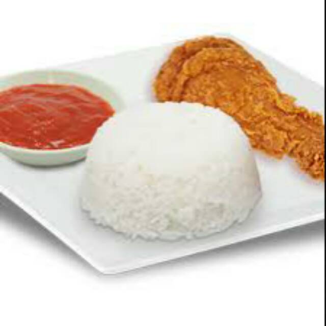 

Fried chicken + Nasi