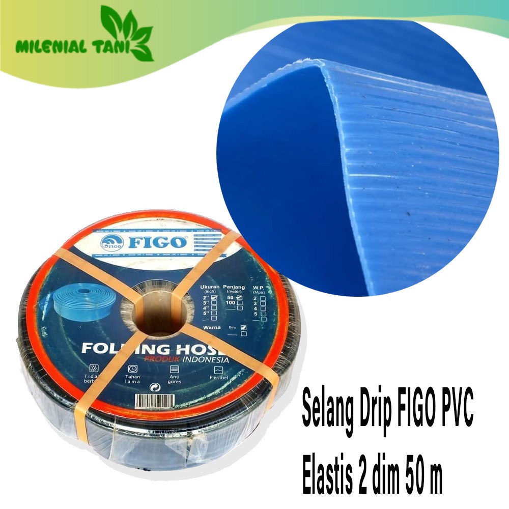 Selang Drip FIGO PVC Elastis Selang Air Selang Irigasi 2 dim 50 meter