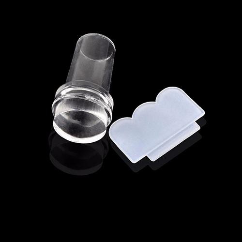 [Bayar Di Tempat]  2 Pcs Jelas Stamper Scraper Mini DIY Nail Art Gambar Plat Transfer Manicure Alat
