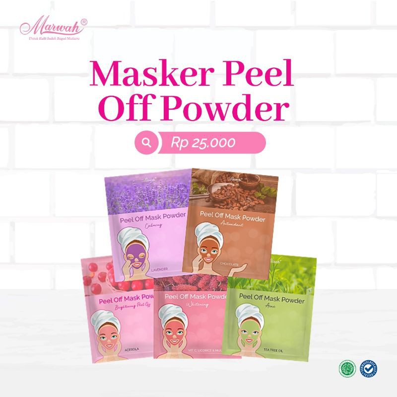MARWAH PEEL OFF MASK POWDER || MASKER BUBUK MARWAH SKINCARE PELL OFF