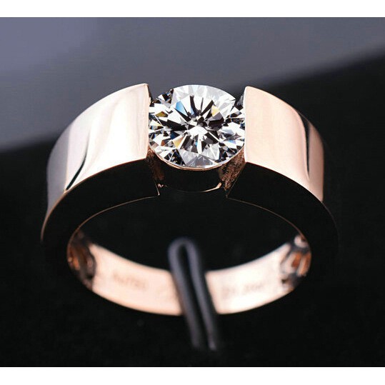 Perak 925 Asli Pria/Pasangan Cincin Rose Emas Fashion Perhiasan/Cincin Pasangan