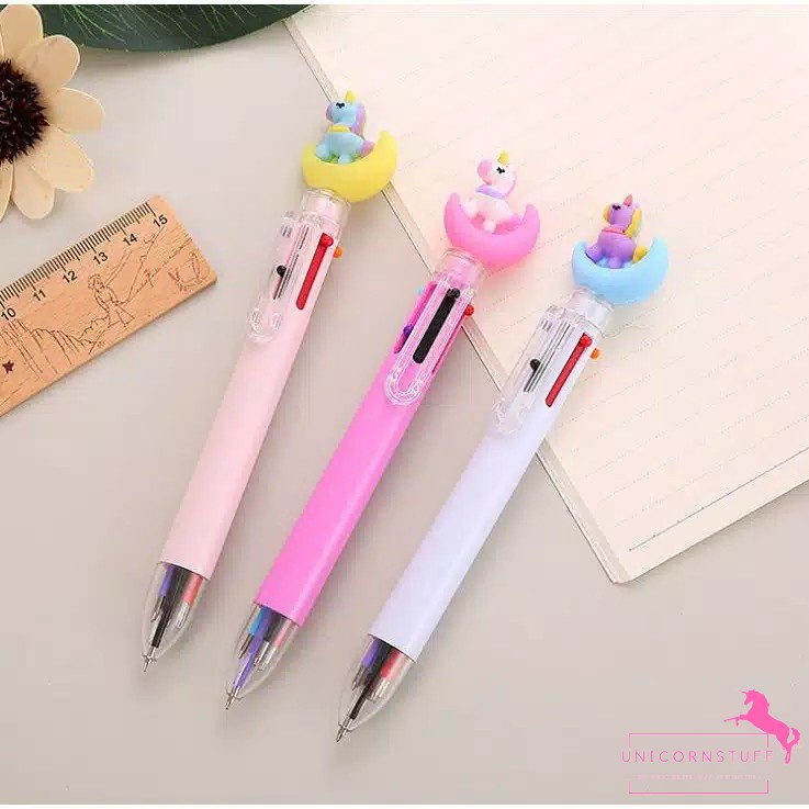 Bolpoin Unicorn 6 Warna Tinta Bolpoin unicorn Pena Unicorn Premium Tinta Gel Perempuan Anak Journaling Tipis Karakter Pink Pastel Kado Anak Perempuan Alat Tulis Tempat Pensil Sekolah Back To School