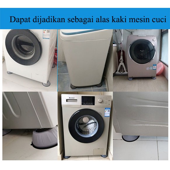 Alas Kaki Tatakan Mesin Cuci Kulkas Anti Slip Dan Getaran Fornt Loading portable Bahan Karet 1 Set 4 Pcs