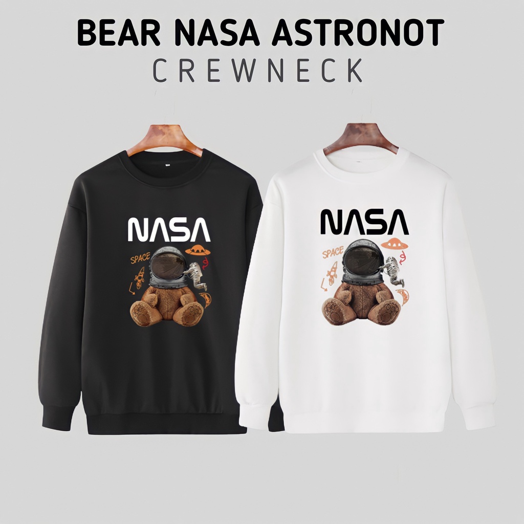 Jaket Baju Sweater Bear Nasa Sweter Switer Sweeter Suwiter Sweatshirt Suieter Cewek Cowok Bahan Flec