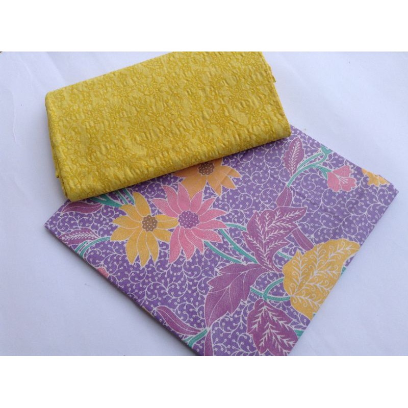 Kain Batik Pastel Motif Encim Ungu Katun Primisima Berkualitas