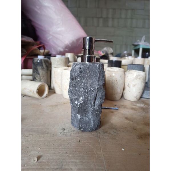 dispenser marmer unfinished / tempat sabun cair marmer / tempat shampo marmer