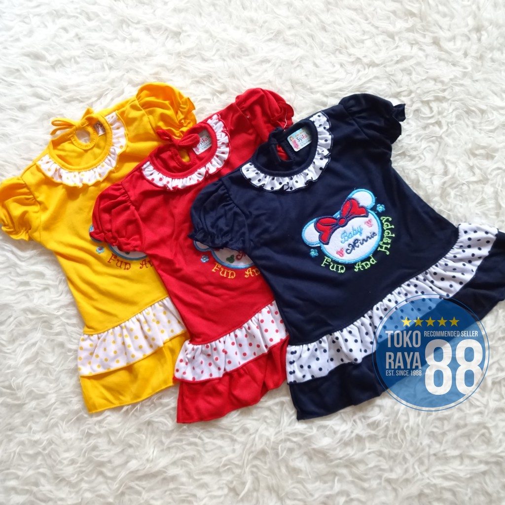 [SDR-SF10] TOKO RAYA 88, Setelan Dress Bayi 3 - 18 Bulan, Syifana Baby Mini, Baju Rok Anak Perempuan