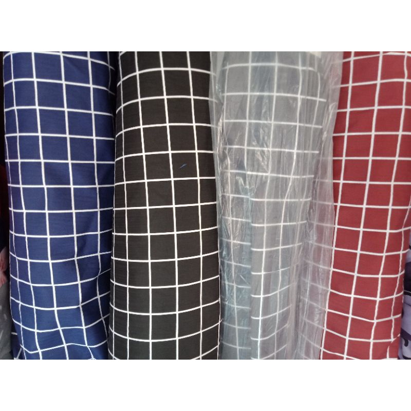 Kain Katun Kotak-kotak | Kain Sprei Aesthetik Motif Kotak