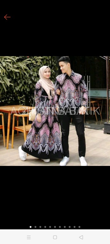 Aghistna Batik - Maura Couple - Sania Ruffle Batik Couple Ori Ndoro Jowi Garansi Termurah Shopee