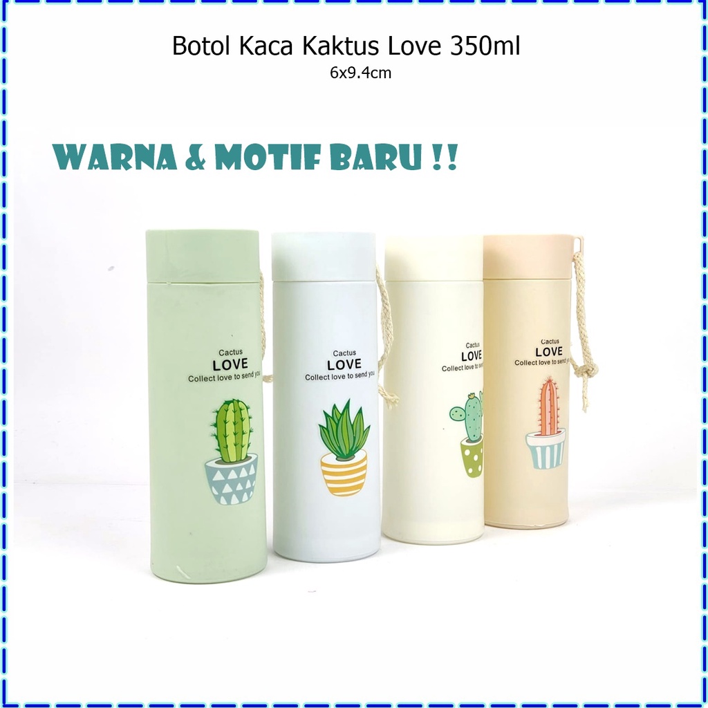 Botol Minum Kaca Kaktus 350ml