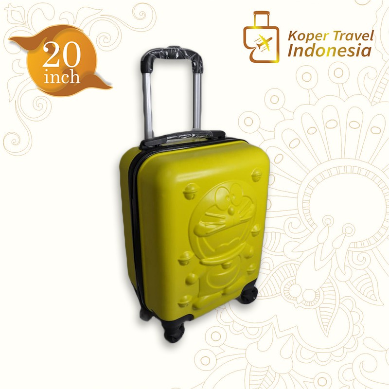Koper 20 inch Robert Ansell Motif Doraemon Kuning-Koper Mini-Koper Anak-Tas Koper-Koper Kabin