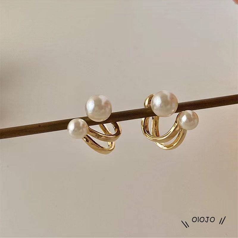 Anting Stud Jarum Mutiara Bahan S925 Silver Gaya Korea Untuk Wanita ol2