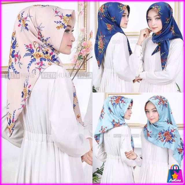 Hijab Jilbab Segitiga Maxmara Premium Motif Bunga Kembang Bunga GS171