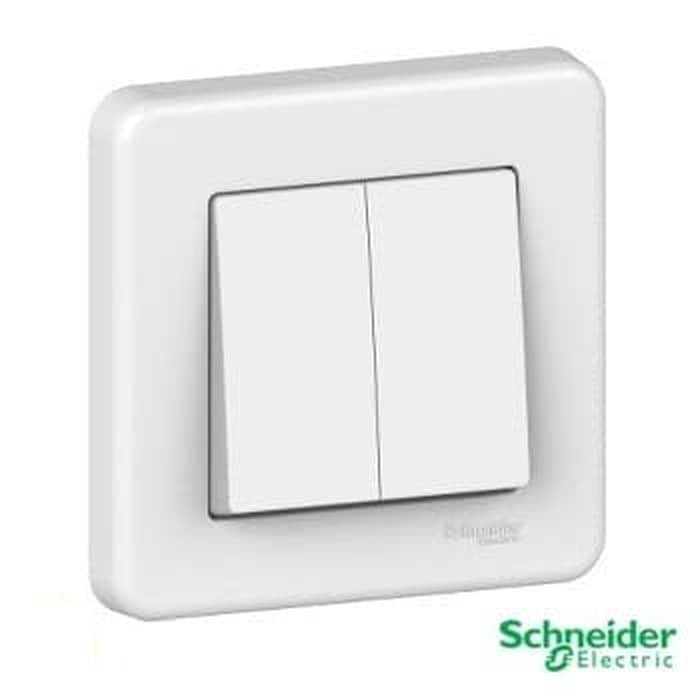 Schneider Saklar Double Leona LNA0300321 - Sakelar Seri 2 Gang 1 Way