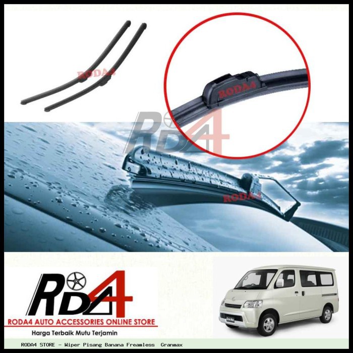 Wiper Mobil Granmax 19 19 Frameless Banana 1 Set 2 Pcs